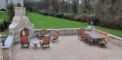outdoor living fireplace Chester County PA